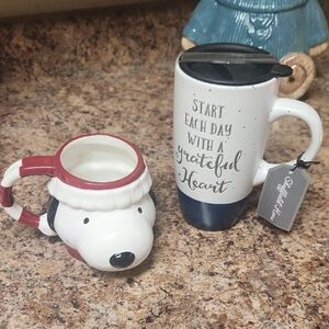 Snoopy Mug and Inspirational Travel Mug Set